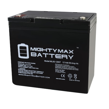 12V 55AH Internal Thread Battery Replaces Wus Tech M4JRH Wheelchair